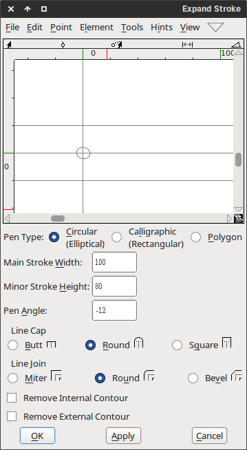 FontForge UI: Expand Stroke