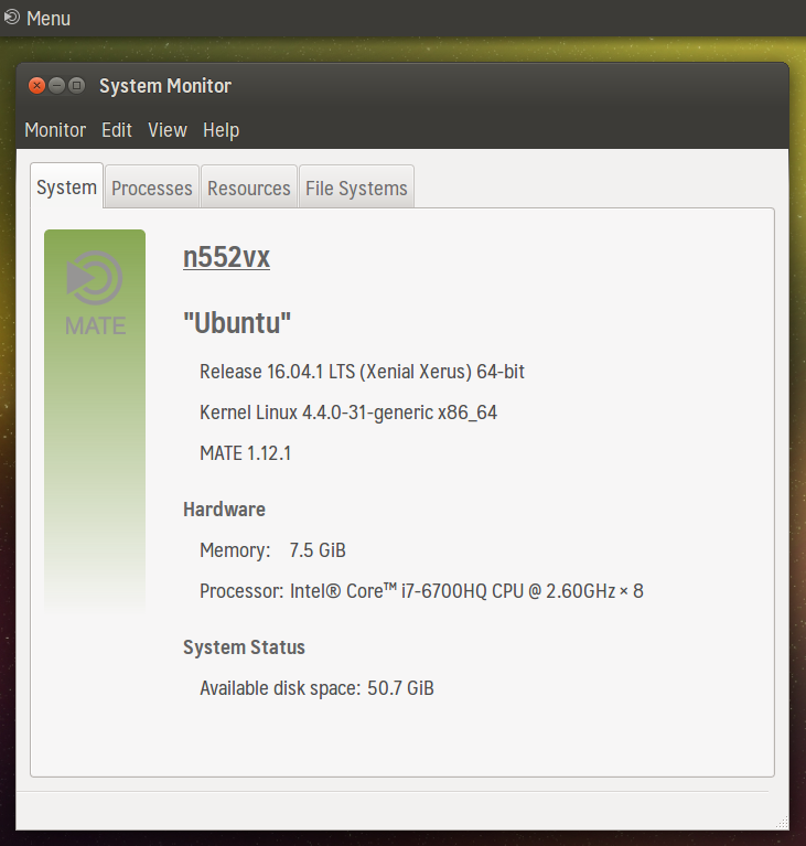 Ubuntu Mate System